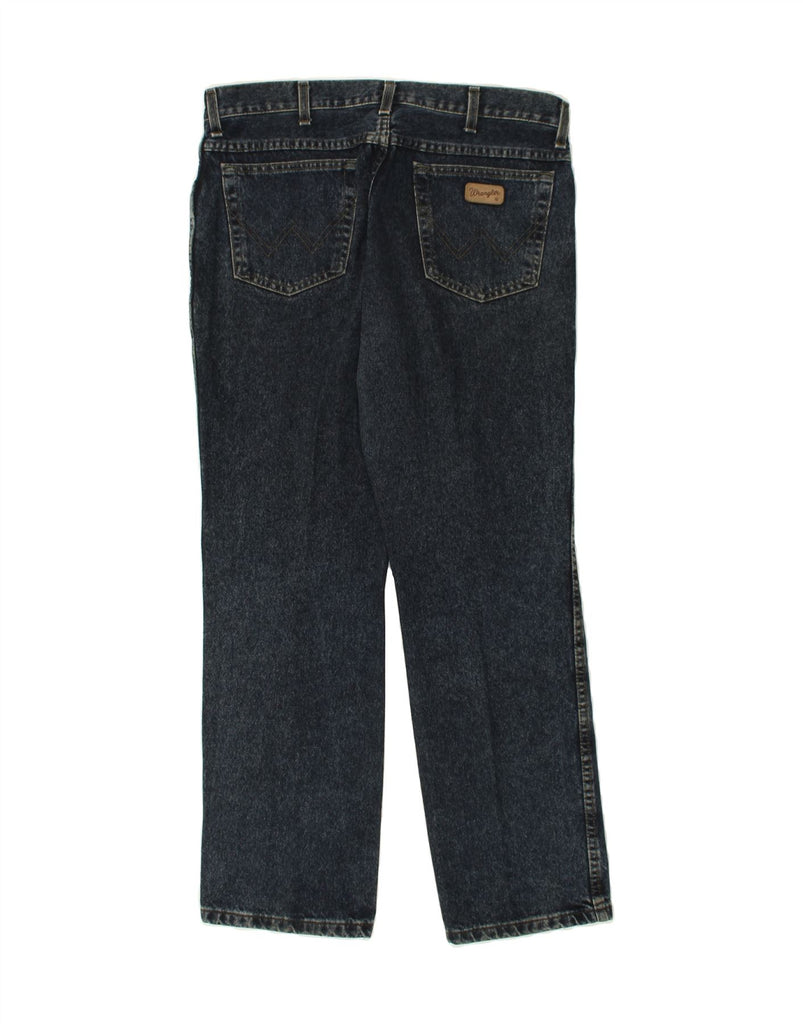WRANGLER Mens Straight Jeans W36 L31 Navy Blue Cotton | Vintage Wrangler | Thrift | Second-Hand Wrangler | Used Clothing | Messina Hembry 