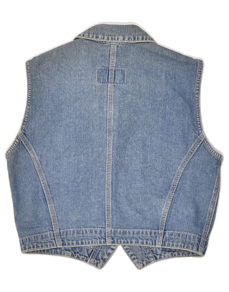 CROWN Womens Denim Gilet UK 14 Medium Blue Cotton | Vintage Crown | Thrift | Second-Hand Crown | Used Clothing | Messina Hembry 