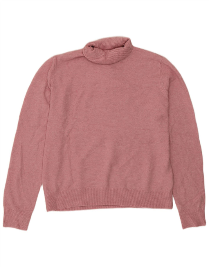 Marks & Spencer Womens Roll Neck Jumper Sweater UK 10 Small Pink Polyester
