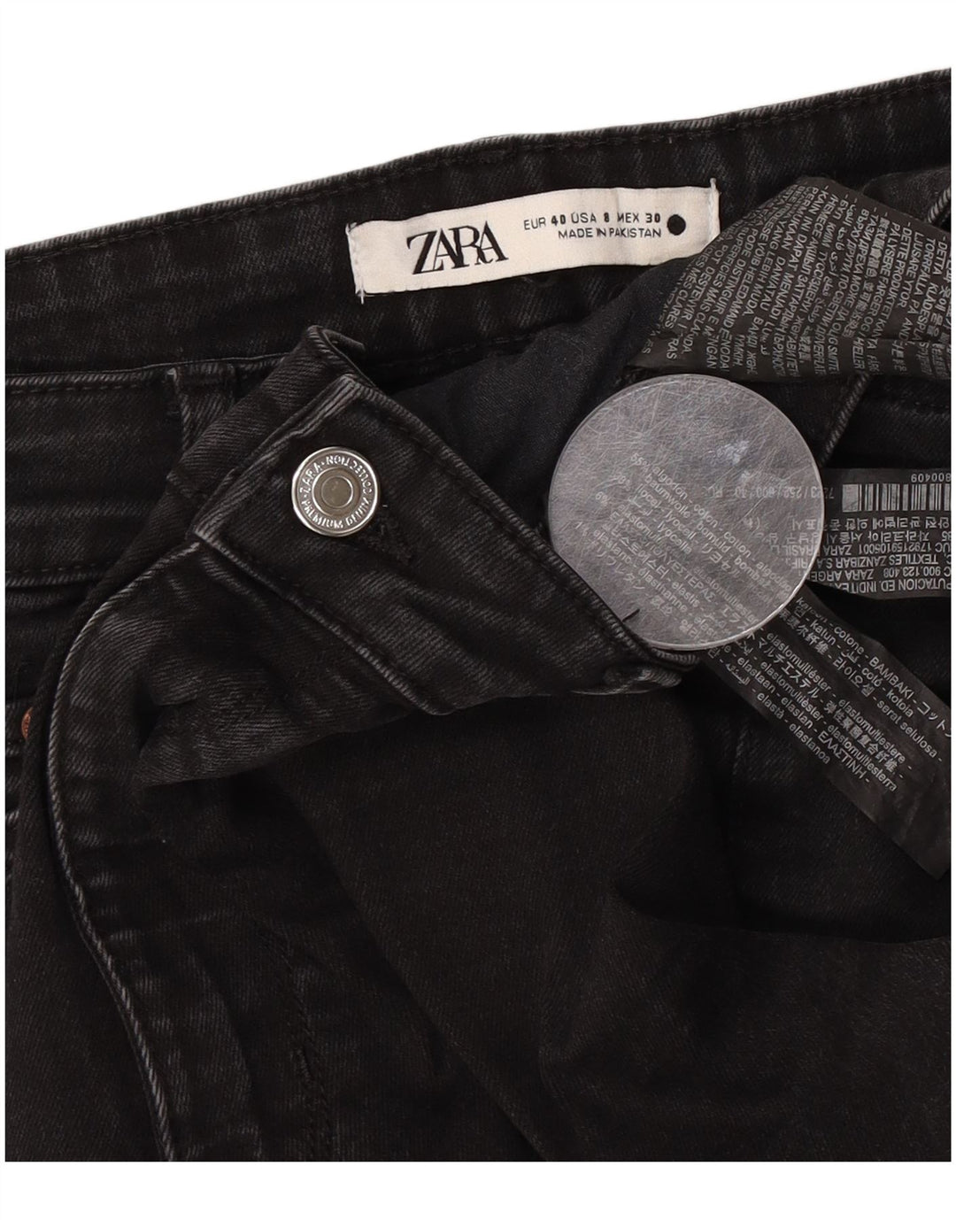 Zara Womens Flared Jeans EU 40 Medium W30 L30 Black Cotton