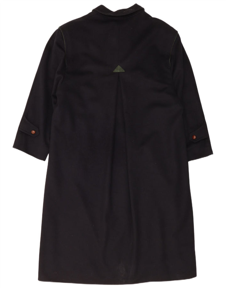 Zeiler Mens Overcoat UK 40 Large Navy Blue Virgin Wool