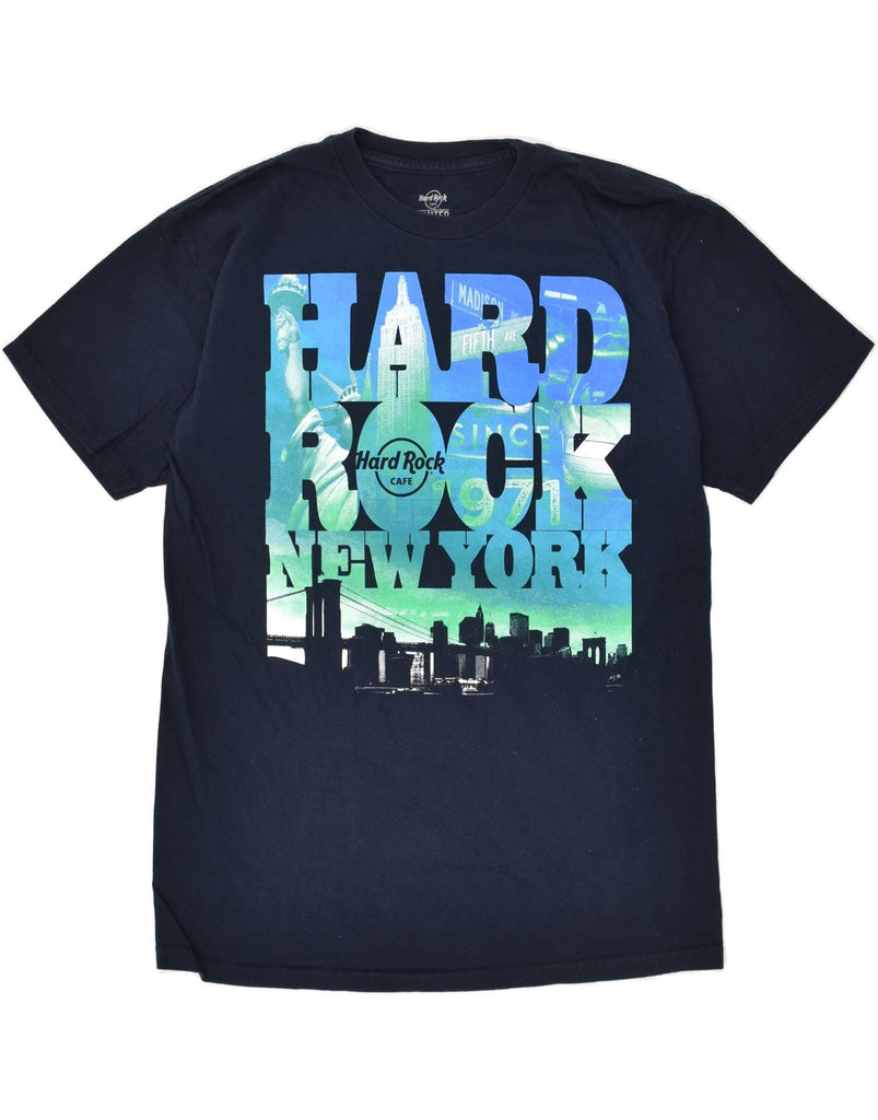 HARD ROCK CAFE Mens New York Graphic T-Shirt Top Medium Navy Blue Cotton | Vintage Hard Rock Cafe | Thrift | Second-Hand Hard Rock Cafe | Used Clothing | Messina Hembry 