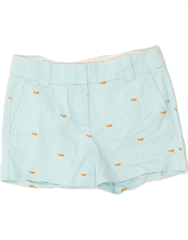 J. CREW Womens Chino Shorts US 4 Small W32 Turquoise Spotted | Vintage J. Crew | Thrift | Second-Hand J. Crew | Used Clothing | Messina Hembry 