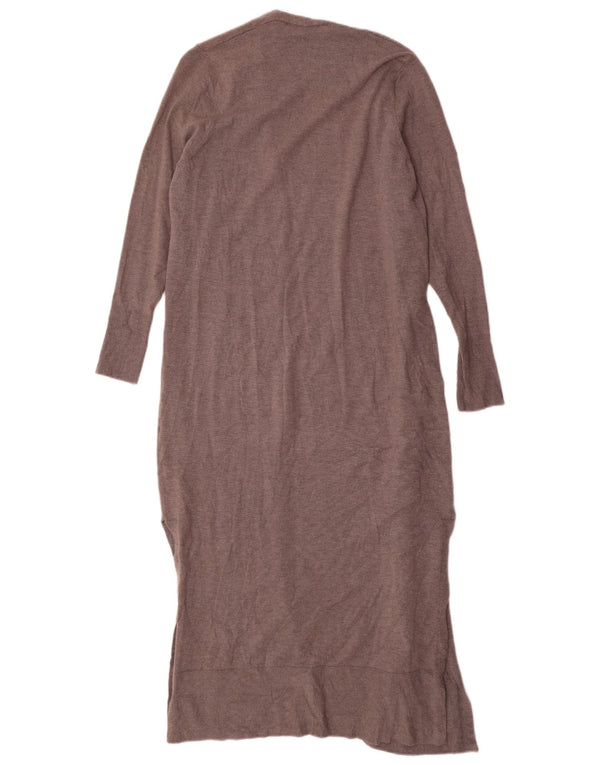 Zara Womens Loose Fit Longline Cardigan Sweater UK 10 Small Grey