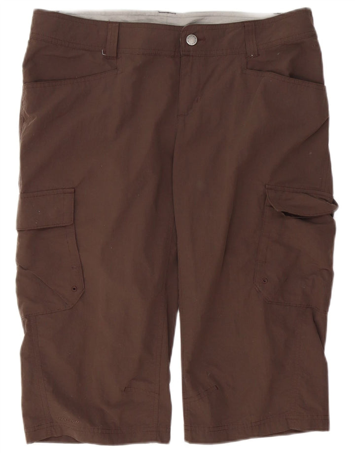 Columbia Womens Bermuda Cargo Shorts US 12 Large W36 Brown Nylon