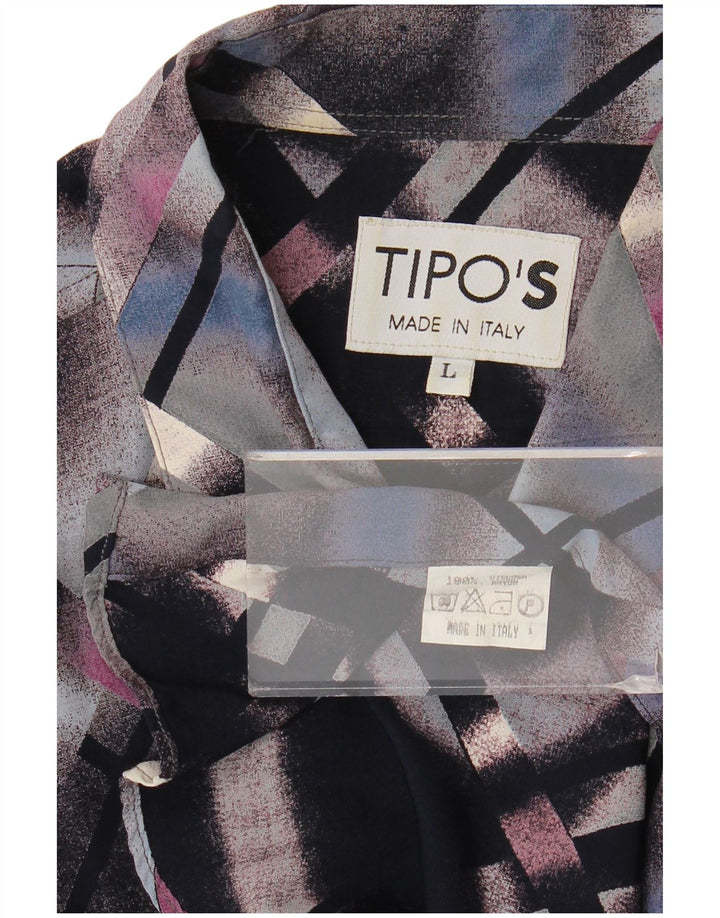 Tipo' S Mens Shirt Large Multicoloured Geometric Viscose