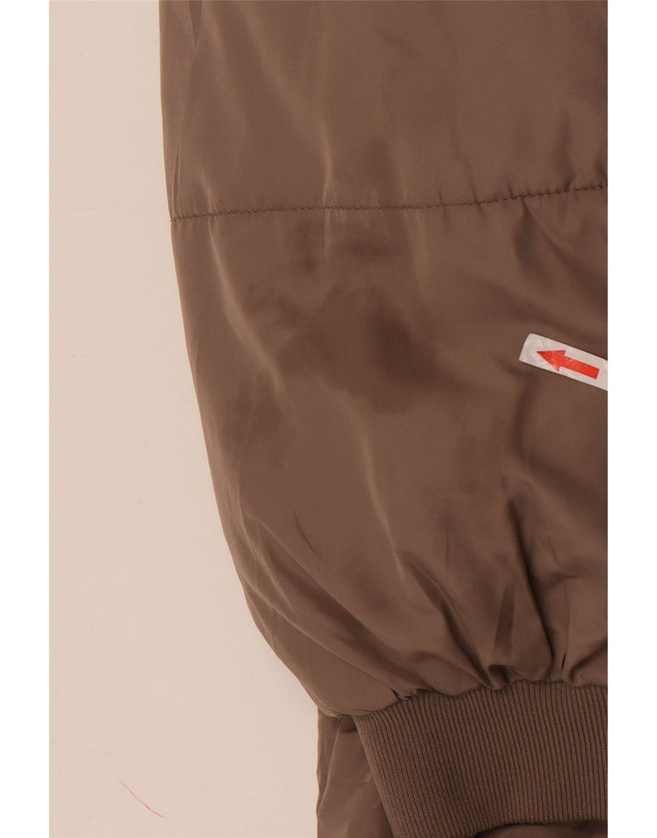 Zara Womens Hooded Oversized Padded Coat UK 18 XL Brown Polyester