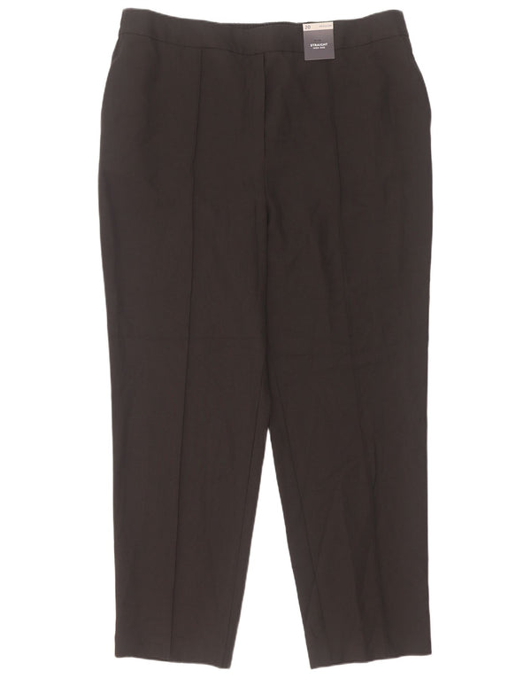 Marks & Spencer Womens High Waist Suit Trousers UK 20 2XL W36 L30 Black