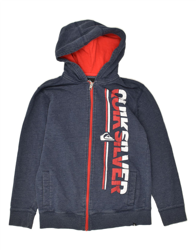 QUIKSILVER Boys Graphic Zip Hoodie Sweater 14-15 Years XL  Navy Blue | Vintage Quiksilver | Thrift | Second-Hand Quiksilver | Used Clothing | Messina Hembry 