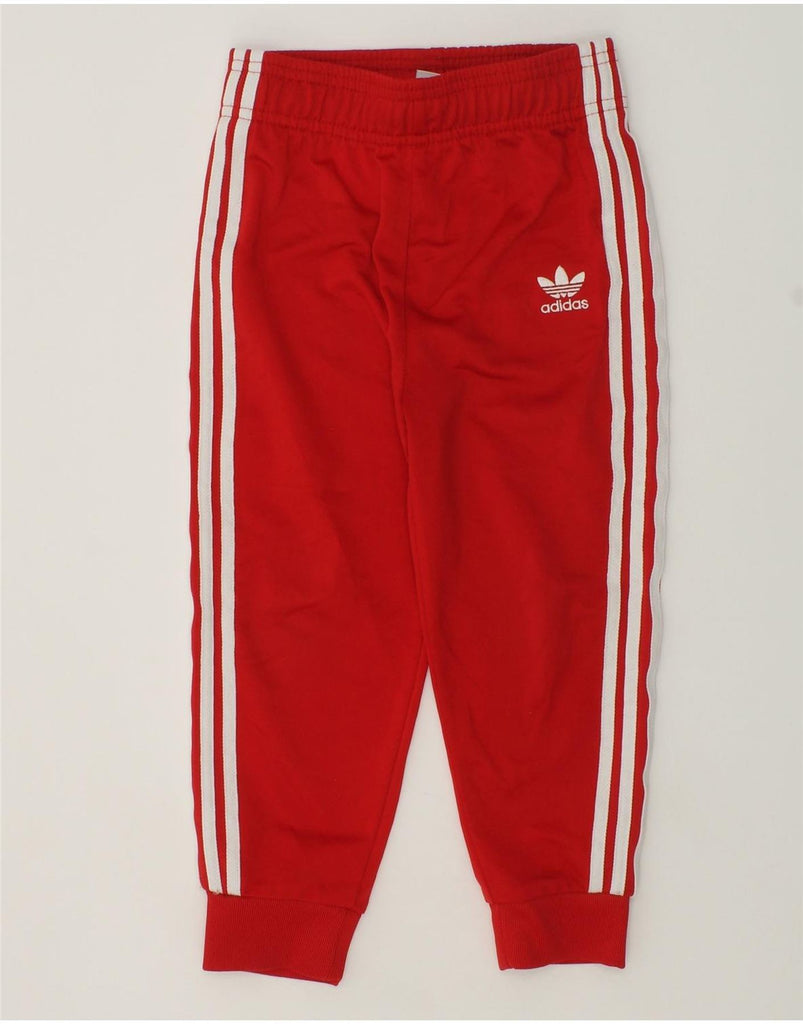 ADIDAS Girls Tracksuit Trousers Joggers 3-4 Years Red Polyester | Vintage Adidas | Thrift | Second-Hand Adidas | Used Clothing | Messina Hembry 