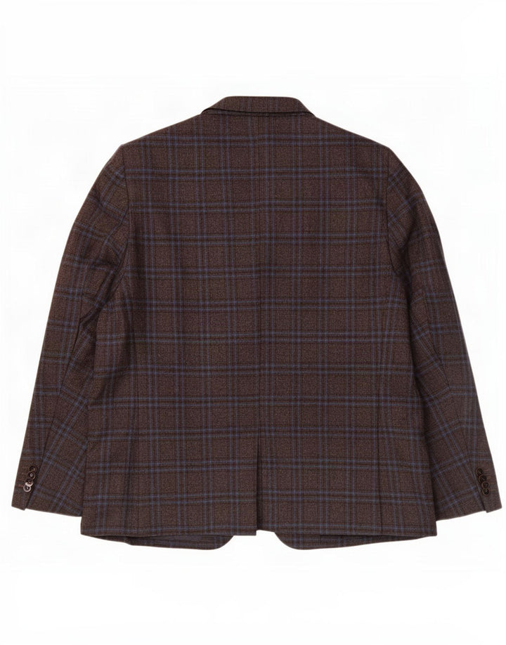 Louis Copeland Mens 2 Button Blazer Jacket EU 50 Large Brown Check