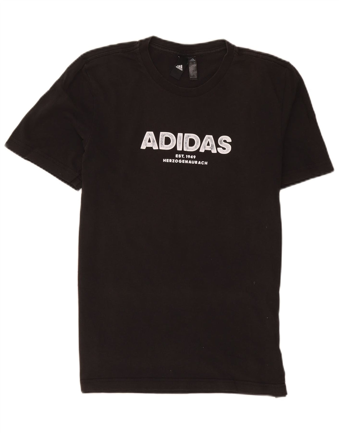 Adidas Mens Graphic T-Shirt Top Medium Black Cotton