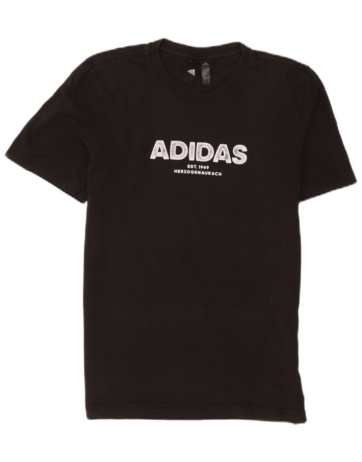 Adidas Mens Graphic T-Shirt Top Medium Black Cotton