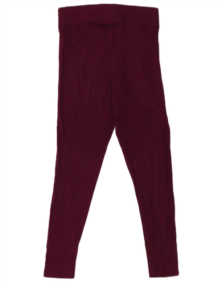 Marks & Spencer Womens Leggings UK 10 Small Burgundy Viscose