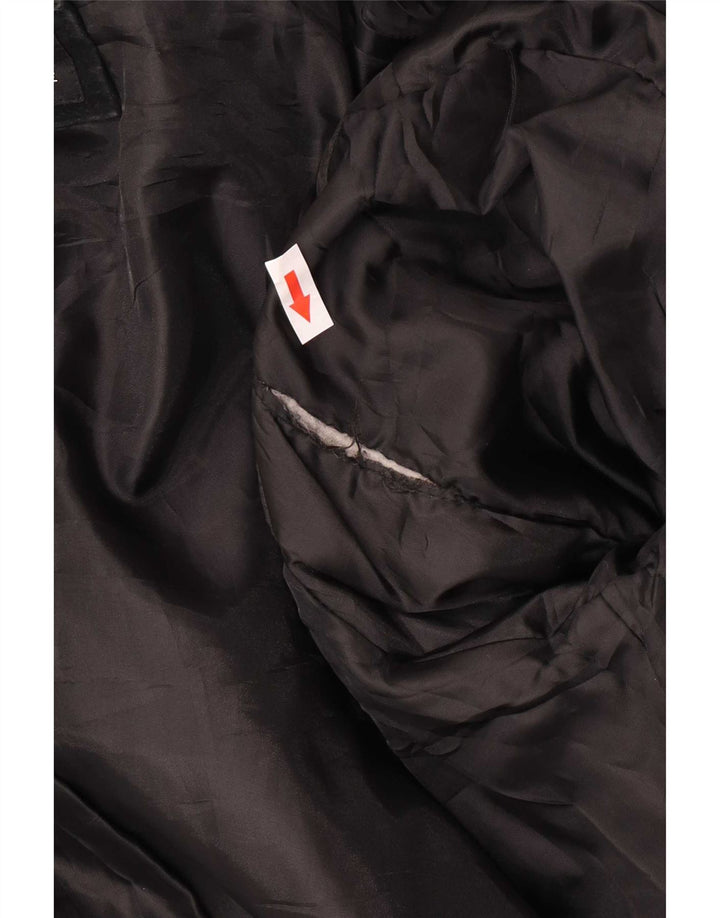 Zarro Womens Hooded Leather Jacket IT 42 Medium Black