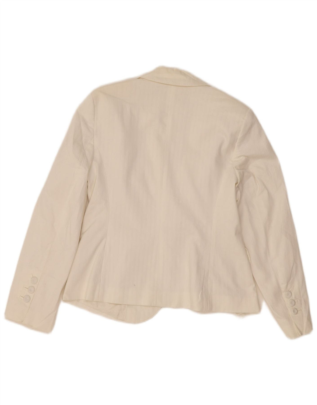 Marks & Spencer Womens 2 Button Blazer Jacket UK 12 Medium  White Cotton