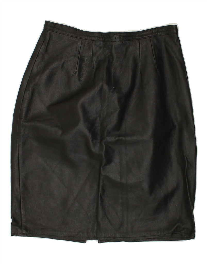 L.LAMBERTAZZI Womens High Waist Leather Skirt IT 48 XL W28  Black Leather Vintage L.Lambertazzi and Second-Hand L.Lambertazzi from Messina Hembry 