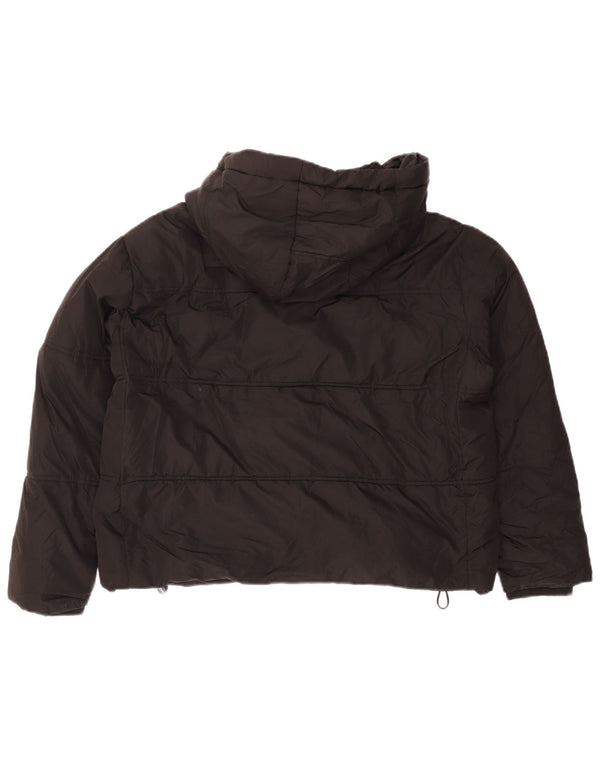 Zara Womens Hooded Oversized Padded Jacket UK 10 Small Black Polyester