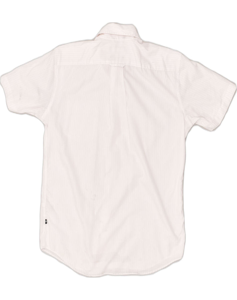 NAUTICA Mens Short Sleeve Shirt Small White Striped Cotton | Vintage Nautica | Thrift | Second-Hand Nautica | Used Clothing | Messina Hembry 