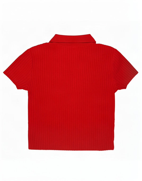 Zara Womens Short Sleeve Shirt Blouse UK 16 Large Red Viscose