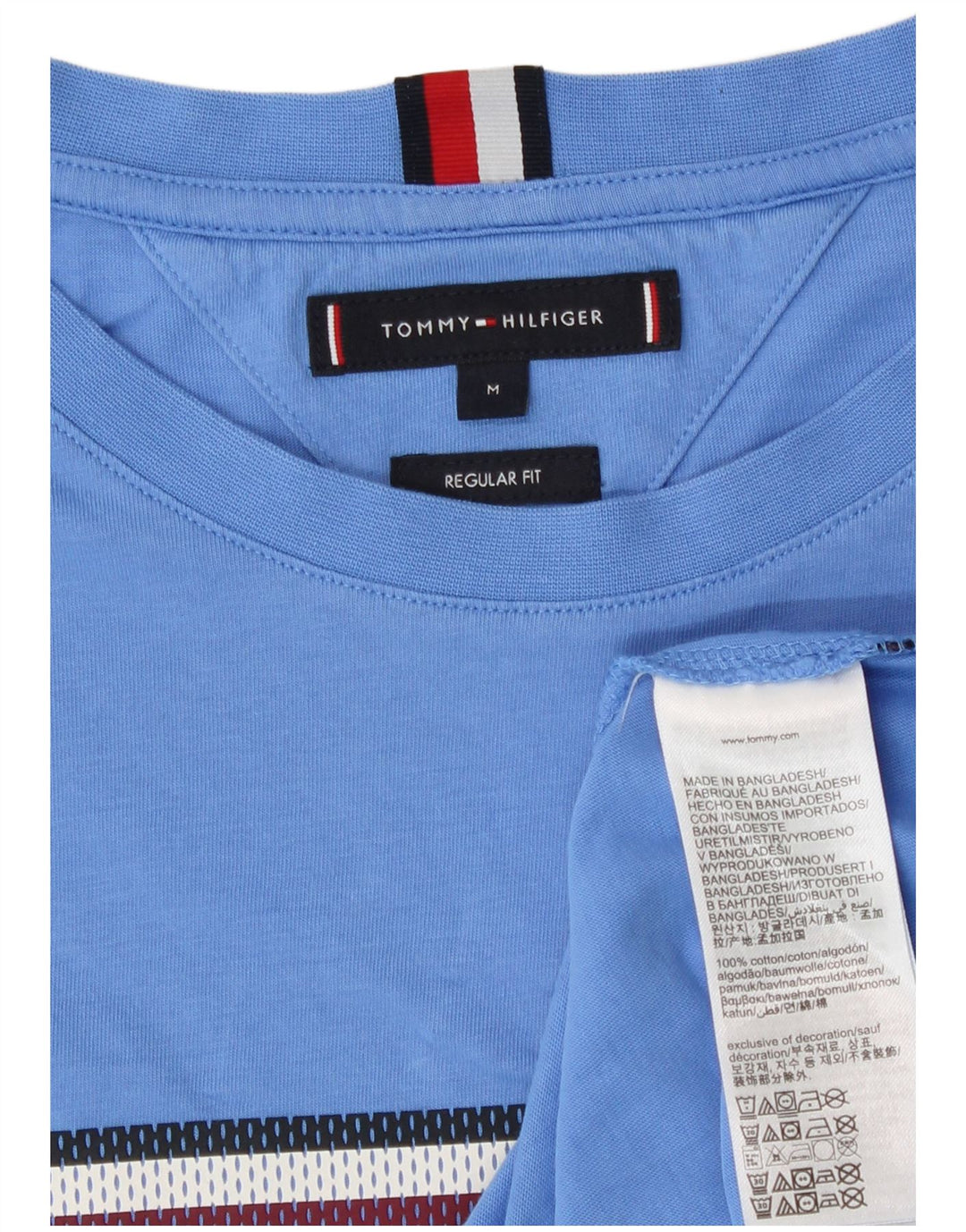 Tommy Hilfiger Mens Regular Fit Graphic T-Shirt Top Medium Blue Cotton