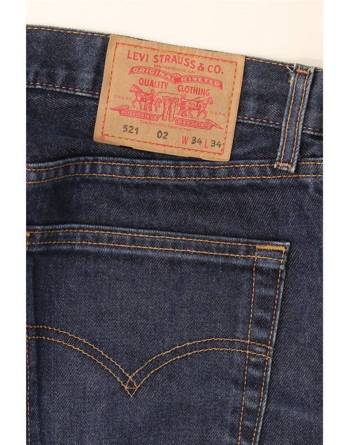 Levi's Womens 521 Tapered Jeans W34 L29 Navy Blue Cotton