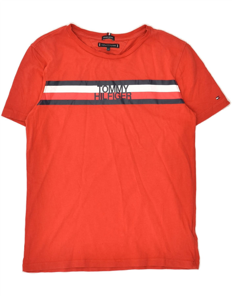 TOMMY HILFIGER Boys Graphic T-Shirt Top 14-15 Years Red Cotton | Vintage Tommy Hilfiger | Thrift | Second-Hand Tommy Hilfiger | Used Clothing | Messina Hembry 