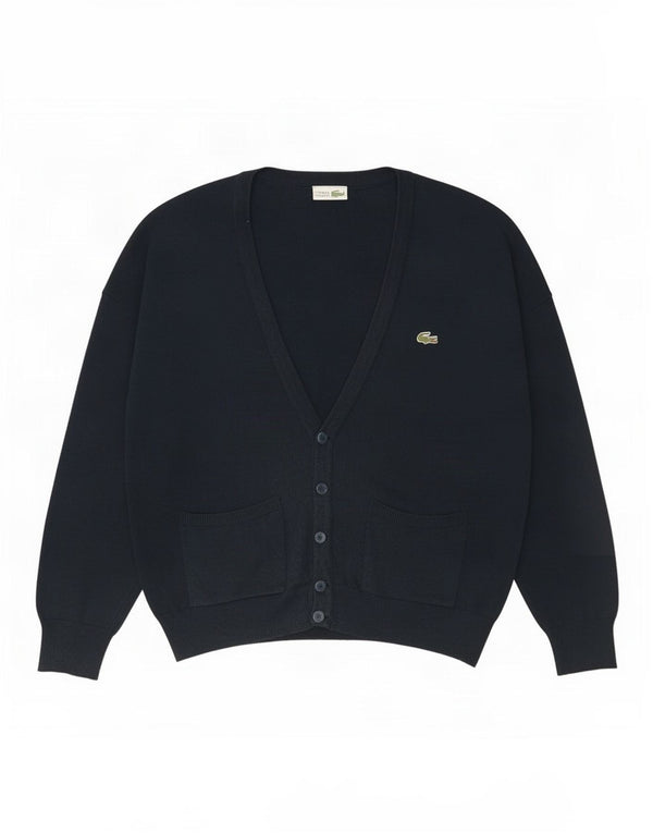 Lacoste Mens Cardigan Sweater Size 6 XL Navy Blue Cotton