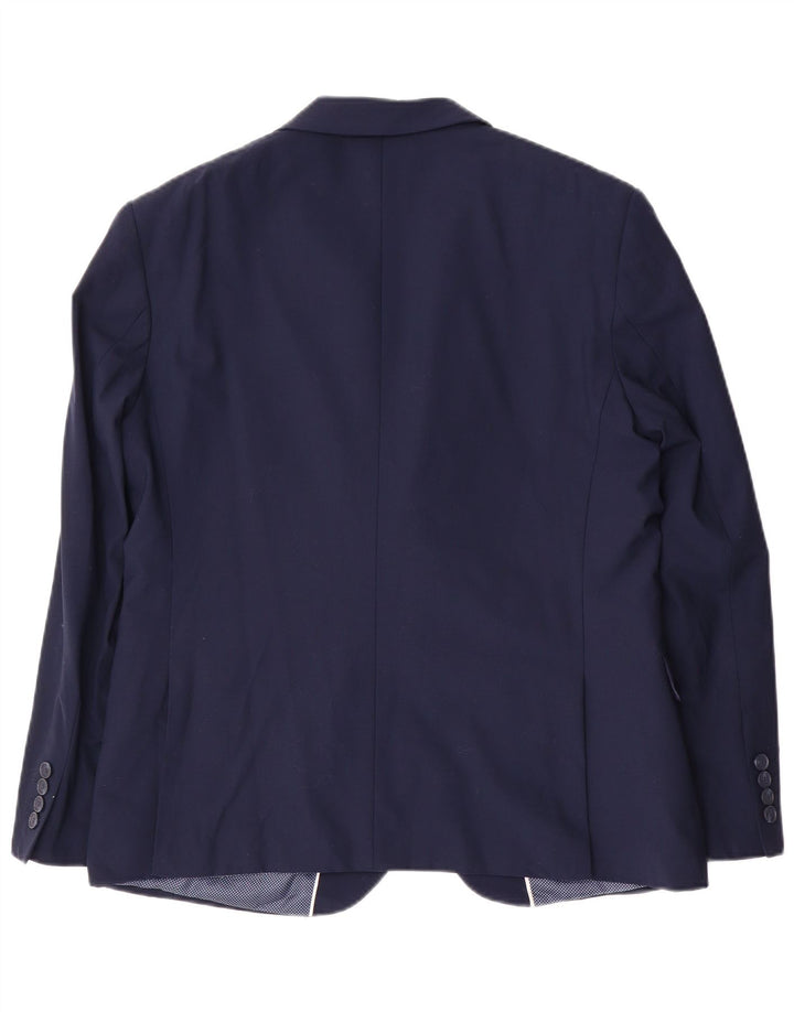 Marks & Spencer Mens Short 2 Button Blazer Jacket UK 42 XL Navy Blue Wool