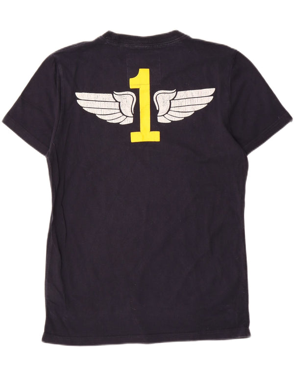 Superdry Mens Graphic T-Shirt Top Large Navy Blue Cotton