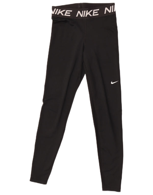 Nike Womens Dri Fit Graphic Leggings UK 8 Small Black