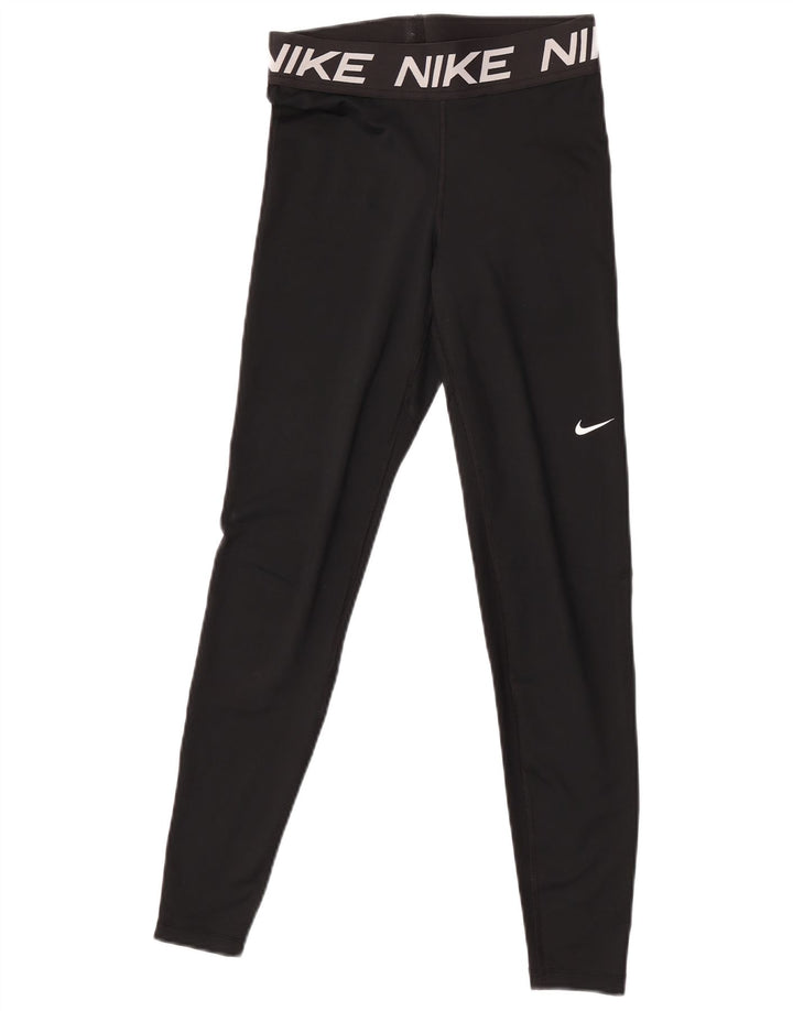 Nike Womens Dri Fit Graphic Leggings UK 8 Small Black