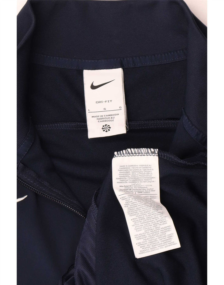 Nike Mens Dri Fit Tracksuit Top Jacket Large Navy Blue Colourblock