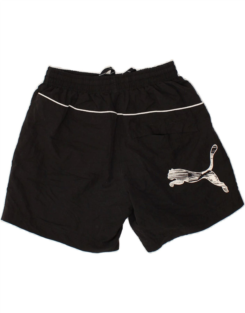 PUMA Mens Graphic Sport Shorts Small Black | Vintage Puma | Thrift | Second-Hand Puma | Used Clothing | Messina Hembry 