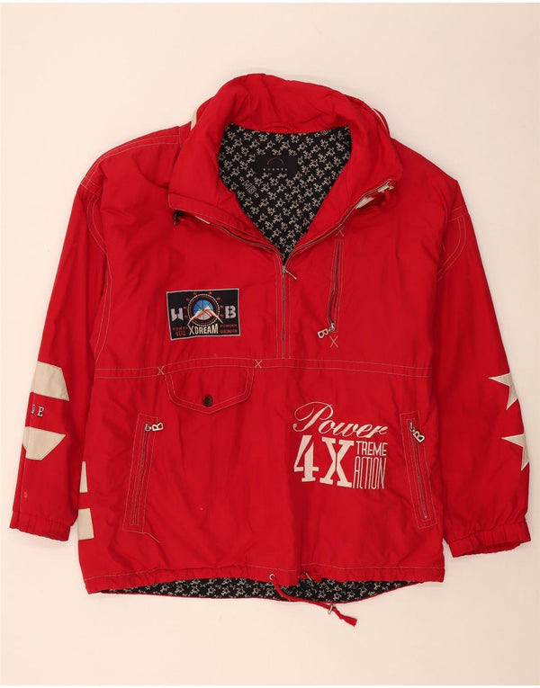 BOGNER Mens Graphic Anorak Jacket UK 42 XL Red Colourblock Polyester