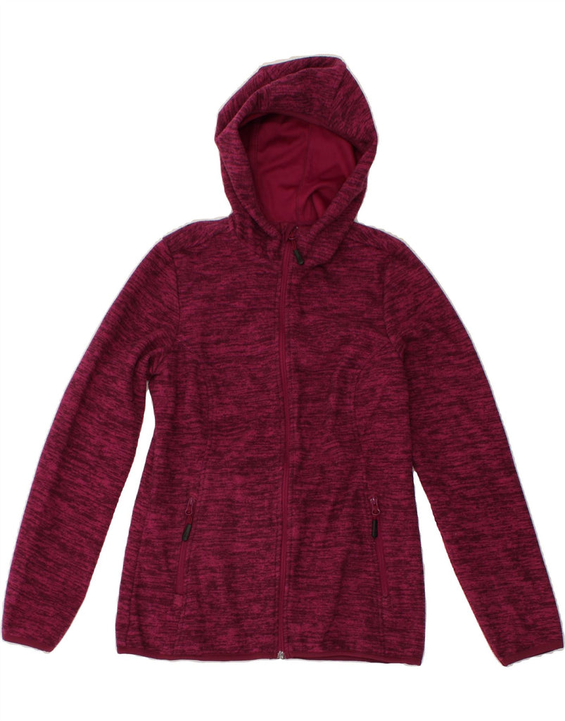 CRIVIT Girls Hooded Fleece Jacket 10-11 Years Burgundy Flecked Polyester Vintage Crivit and Second-Hand Crivit from Messina Hembry 