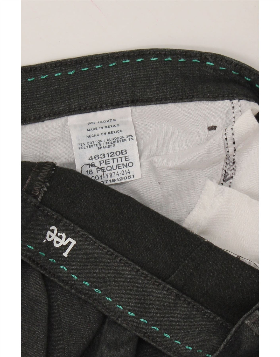 LEE Womens Bootcut Casual Trousers US 16 2XL W38 L26 Grey Cotton Vintage Lee and Second-Hand Lee from Messina Hembry 