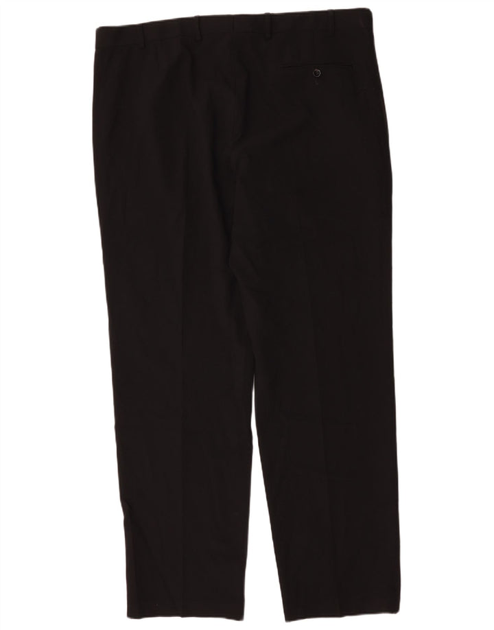 Marks & Spencer Mens Straight Suit Trousers W42 L33 Black Polyester