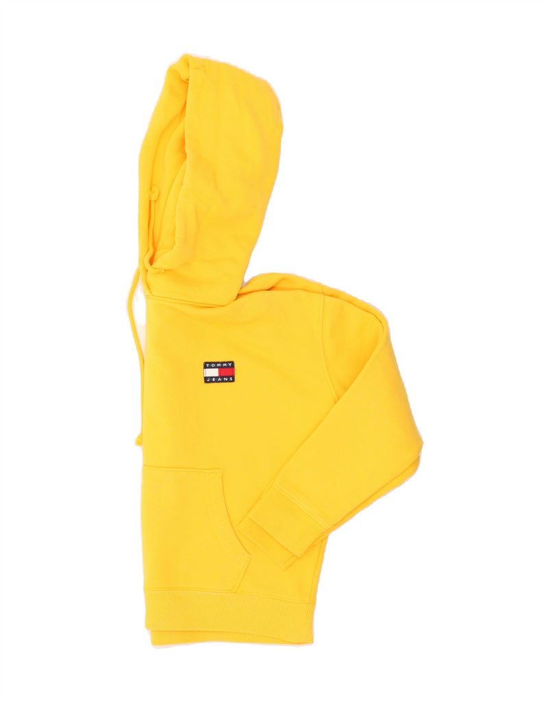 TOMMY HILFIGER Womens Oversized Hoodie Jumper UK 10 Small Yellow Cotton | Vintage Tommy Hilfiger | Thrift | Second-Hand Tommy Hilfiger | Used Clothing | Messina Hembry 