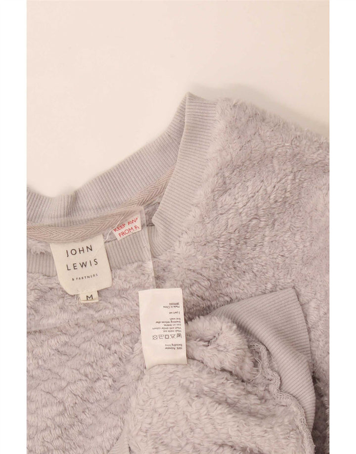 John Lewis Womens Oversized Fleece Jumper UK 14 Medium Grey Polyester