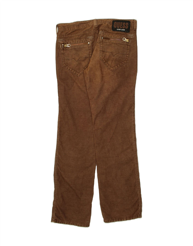 GUESS Mens Straight Corduroy Trousers W31 L34  Brown Cotton Vintage Guess and Second-Hand Guess from Messina Hembry 