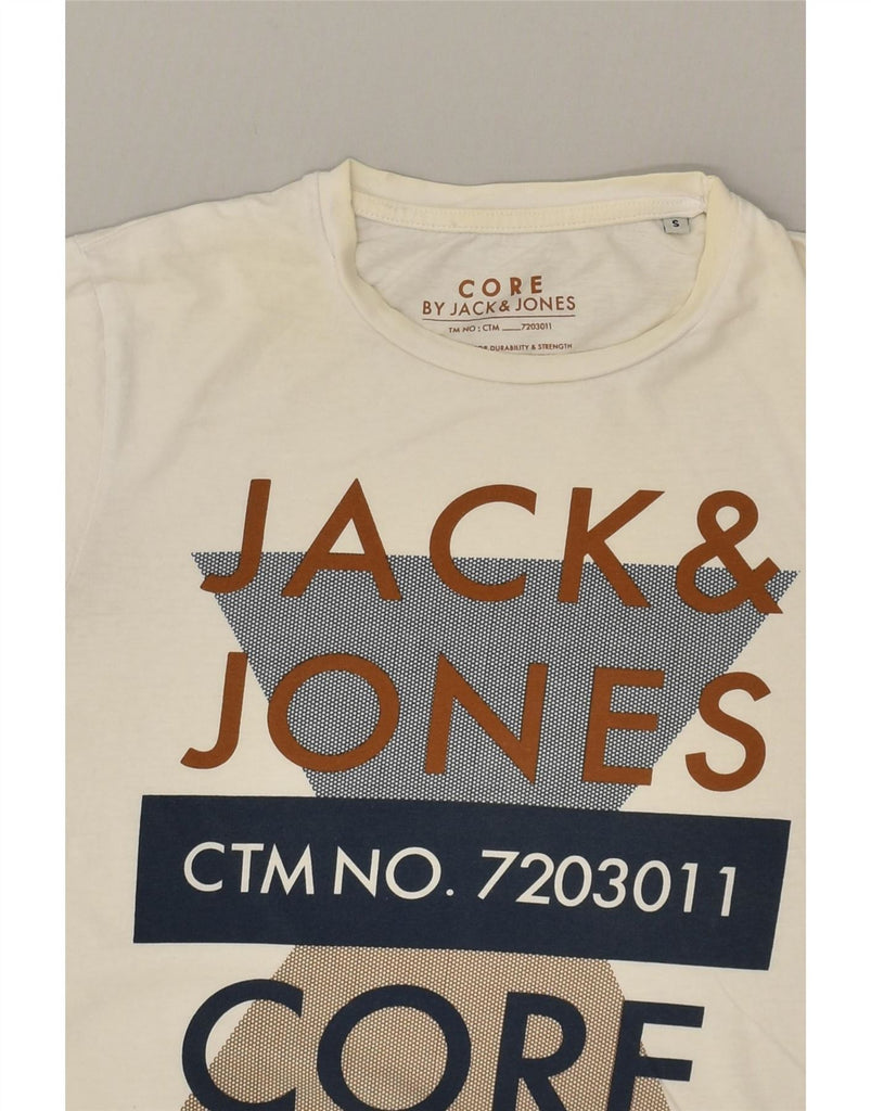 JACK & JONES Mens Graphic T-Shirt Top Small White Cotton Vintage Jack & Jones and Second-Hand Jack & Jones from Messina Hembry 