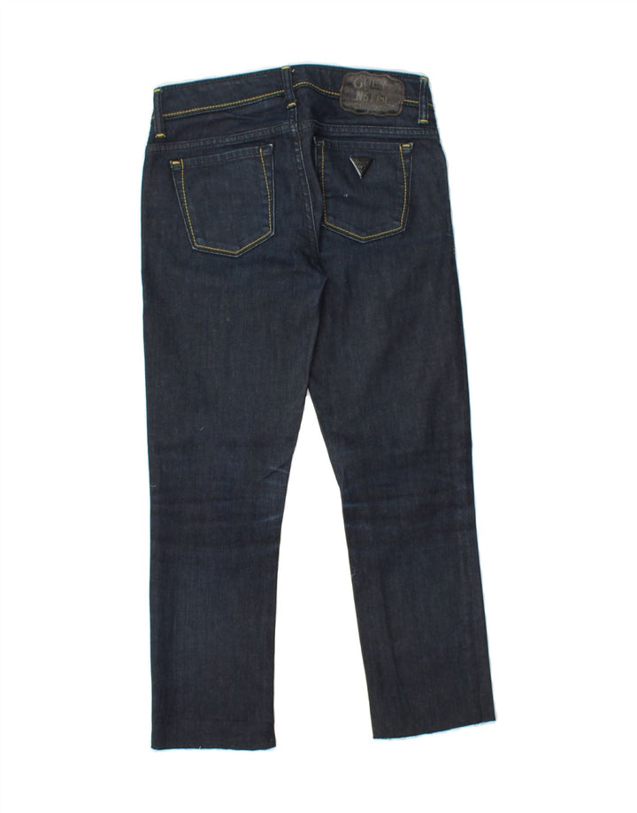 GUESS Womens Premium Cropped Jeans W25 L24 Navy Blue Cotton Vintage Guess and Second-Hand Guess from Messina Hembry 