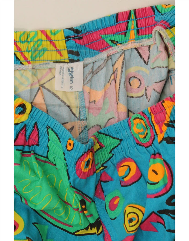 Aquarium Mens Graphic Swimming Shorts IT 52 Large Multicoloured Geometric