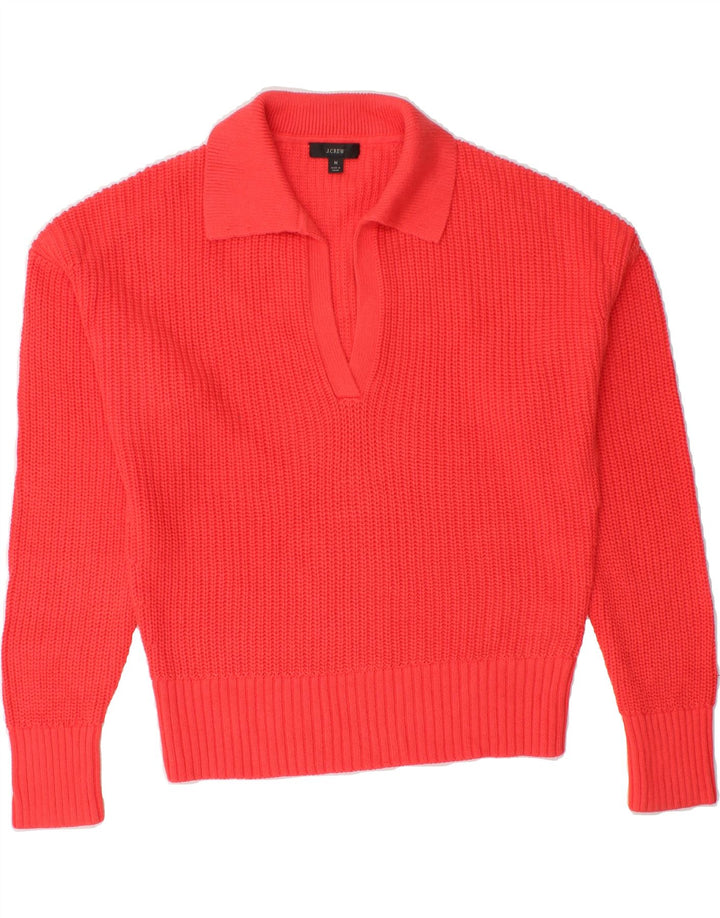 J. CREW Womens Polo Neck Jumper Sweater UK 14 Medium Red Cotton Vintage J. Crew and Second-Hand J. Crew from Messina Hembry 
