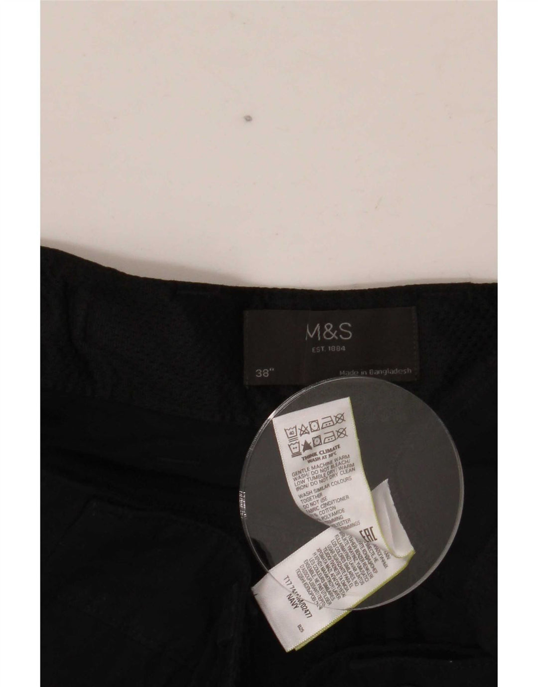 Marks & Spencer Mens Cargo Shorts W38 XL Navy Blue Cotton