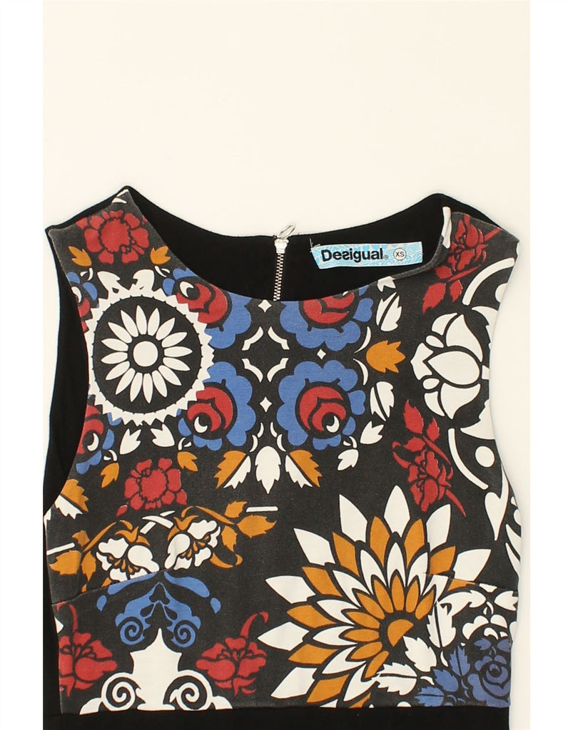 DESIGUAL Womens Sleeveless Graphic Basic Dress UK 6 XS Multicoloured | Vintage Desigual | Thrift | Second-Hand Desigual | Used Clothing | Messina Hembry 