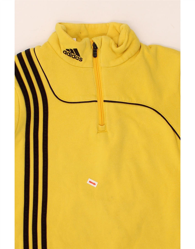 ADIDAS Boys Zip Neck Sweatshirt Jumper 13-14 Years Yellow Cotton Vintage Adidas and Second-Hand Adidas from Messina Hembry 