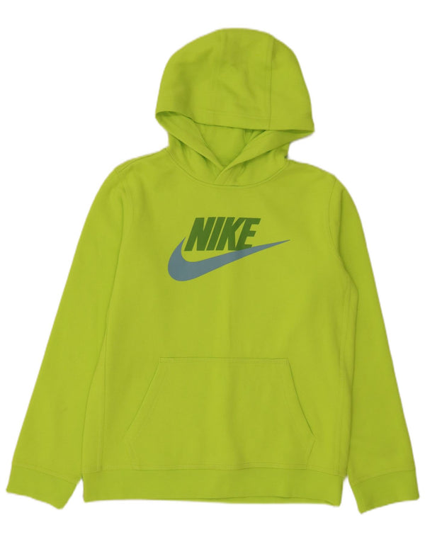 Nike Boys Graphic Hoodie Jumper 13-14 Years XL Green Cotton