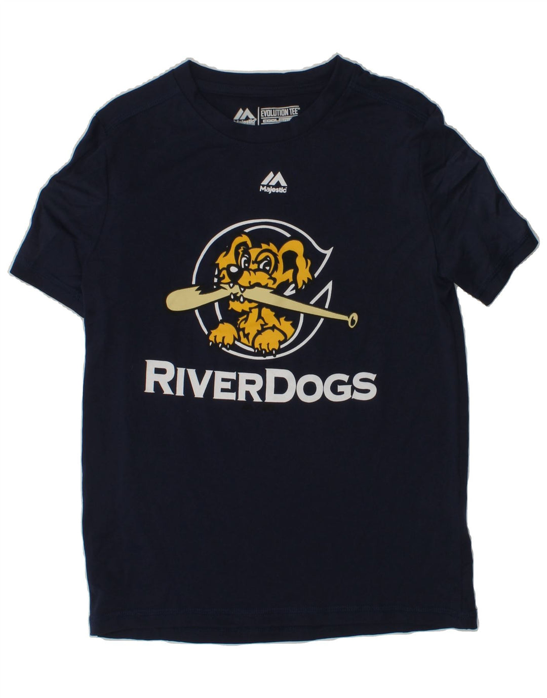 MAJESTIC Boys Graphic T-Shirt Top 5-6 Years Small Navy Blue Polyester | Vintage Majestic | Thrift | Second-Hand Majestic | Used Clothing | Messina Hembry 